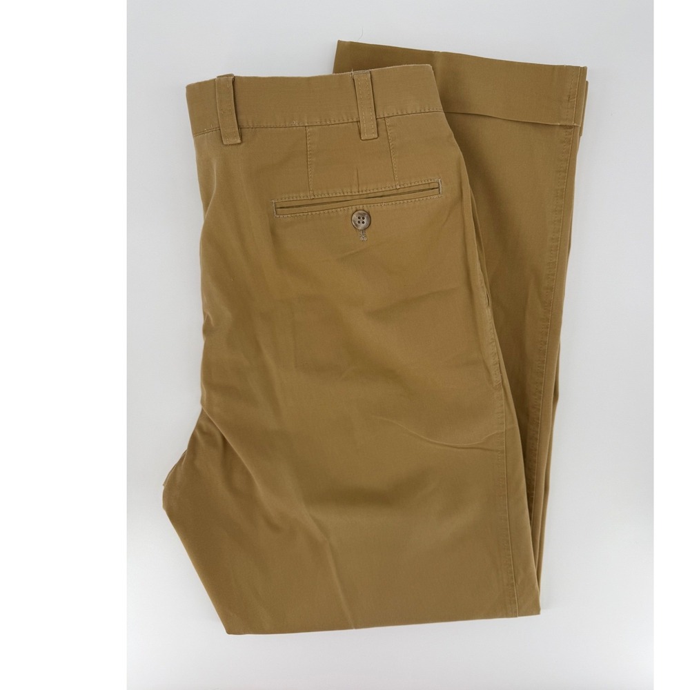 Hiltl Pants Mens 34x30 Brown Tan Ultimate Trouser Chinos Classic Fit Cuffed